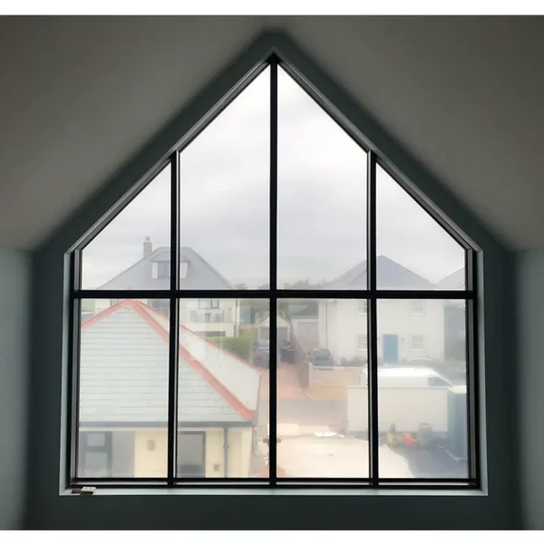 - Custom aluminum black fixed glass picture double glazed triangle window