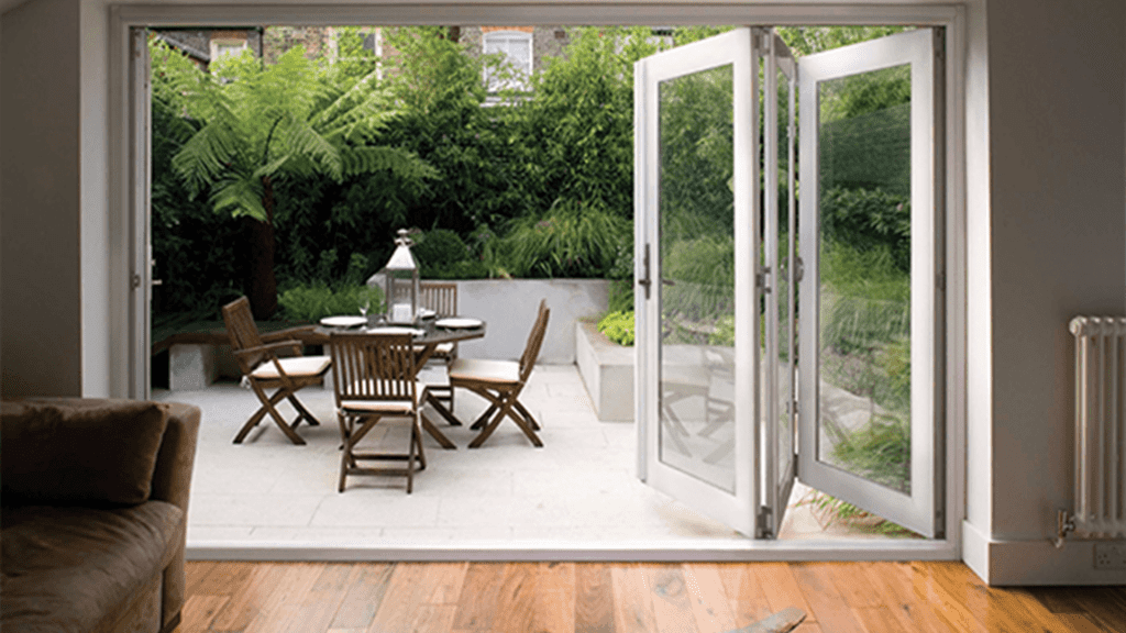 - The dimensions and characteristics of folding doors